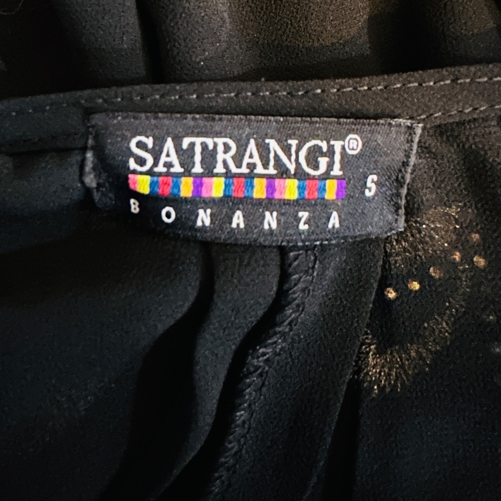 Satrangi Bonanza Sheer Black Embroidered Blouse Size Small - Picture 5 of 5